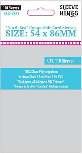 Sleeve Kings North Sea kompatible Hüllen (54 x 86 mm), 110 Stück, 60 Mikrometer von Sleeve Kings