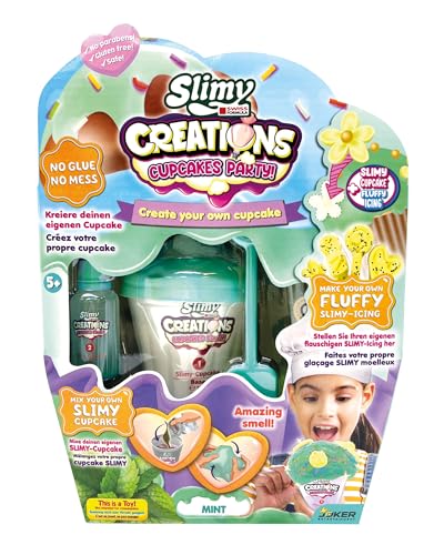 Slimy Creations Cupcakes Party - Original Slime Kreativ-Set mit Knetformen, verschiedenen Spielmassen und Streusel zum Dekorieren, elastische Spielknete, Back Spielzeug Kinder von Slimy