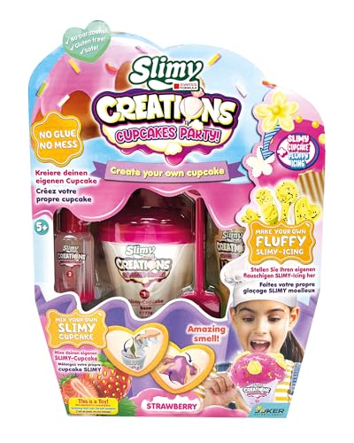 Slimy Creations Cupcakes Party - Original Slime Kreativ-Set mit Knetformen, verschiedenen Spielmassen und Streusel zum Dekorieren, elastische Spielknete, Back Spielzeug Kinder von Slimy