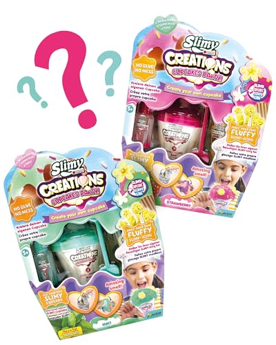 Slimy Creations Cupcakes Party - Original Slime Kreativ-Set mit Knetformen, verschiedenen Spielmassen und Streusel zum Dekorieren, elastische Spielknete, Back Spielzeug Kinder von Slimy