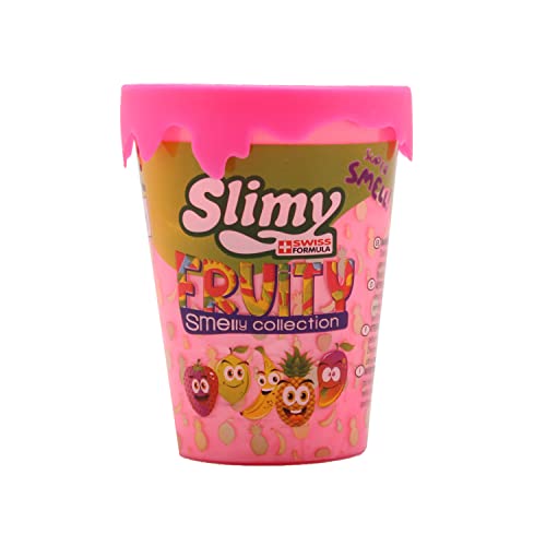 Slimy Fruity Original 80g Spielmasse Erdbeere - der fruchtigste Slime, lustig duftender Spielschleim für Kinder, elastische Spielknete (ab 3 Jahre) von Slimy