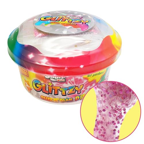 Slimy Glittzy DIY - Original Slime Spielmasse für Kinder, der glitzerndste Schleim Aller Zeiten zum Selbermischen, elastische Spielknete (Spielzeug ab 3 Jahre), Farbe:Pink von Slimy