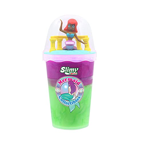 SLIMY Mermaid Collectible - 155g Original Slimy Slime Spielmasse, sicherer Spielspaß für Kinder mit Schleim in Grün/Lila inkl. lustiger Meerjungfrau Sammelfigur (Spielzeug ab 5 Jahre) von Slimy