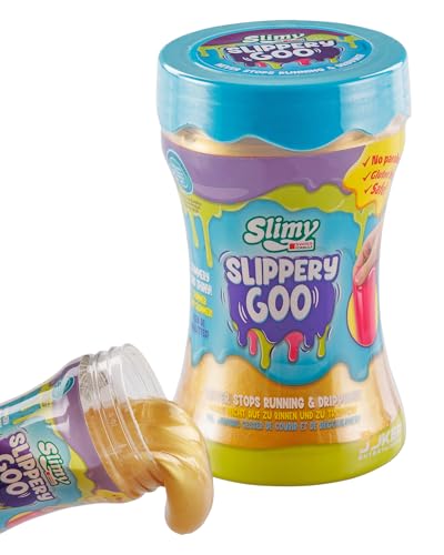 SLIMY Slippery GOO 300g - der glitschigste Slimy Slime Aller Zeiten | lustig fließender Spielschleim für Kinder, Spielspaß mit schillernd bunter Schleim Knete (ab 3 Jahren) von Slimy