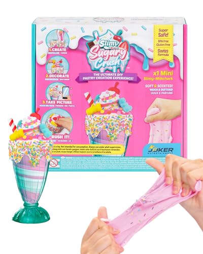 SLIMY Sugary Crush Mini - Milkshack, Slime und Knete Kreativ-Set, Backspiel zum selber Mischen, Formen und Dekorieren, kreatives Gestalten für Kinder von Slimy