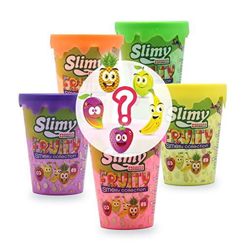 Slimy Fruity Original 80g Spielmasse Überraschung - der fruchtigste Slime, lustig duftender Spielschleim für Kinder, elastische Spielknete (ab 3 Jahre) von Slimy