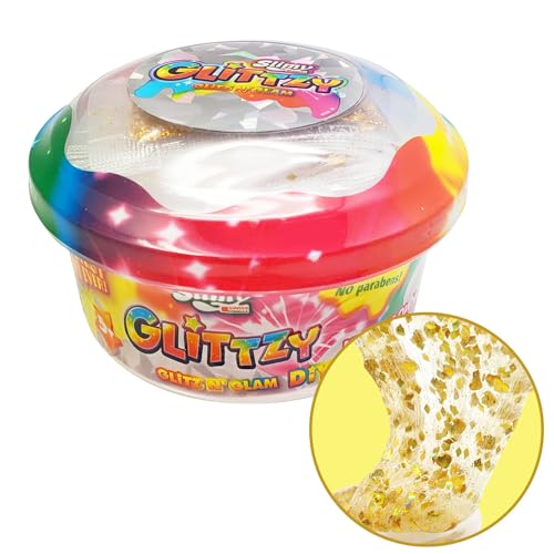 Slimy Glittzy DIY - Original Slime Spielmasse für Kinder, der glitzerndste Schleim Aller Zeiten zum Selbermischen, elastische Spielknete (Spielzeug ab 3 Jahre), Farbe:Gold von Slimy