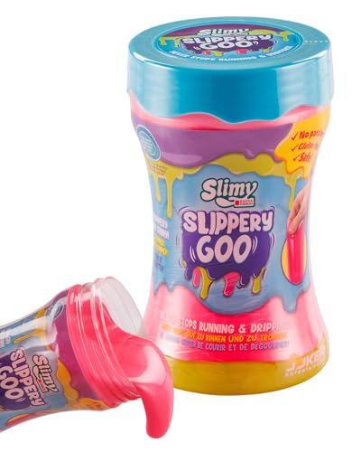 Slimy Slippery GOO 300g - der glitschigste Slime Aller Zeiten | lustig fließender Spielschleim für Kinder, Spielspaß mit schillernd bunter Schleim Knete (ab 3 Jahren) von Slimy