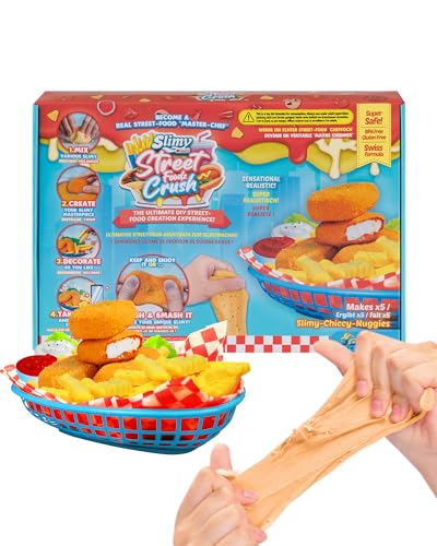 Slimy Street Foodz Crush - Chiccy Nuggies, Slime und Knete Kreativ-Set, Kochspiel zum selber Mischen, Formen und Dekorieren, kreatives Gestalten für Kinder von Slimy