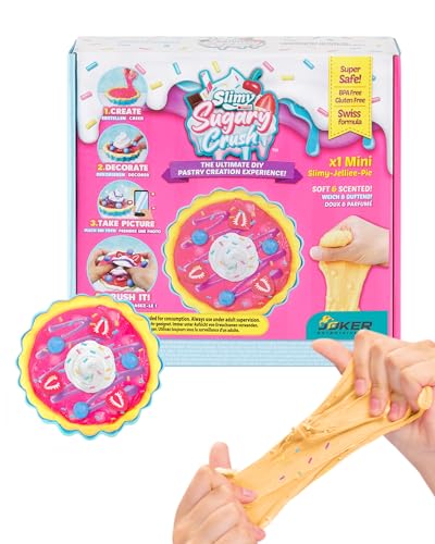 Slimy Sugary Crush Mini - Jelliee-Pie, Slime und Knete Kreativ-Set, Backspiel zum selber Mischen, Formen und Dekorieren, kreatives Gestalten für Kinder von Slimy