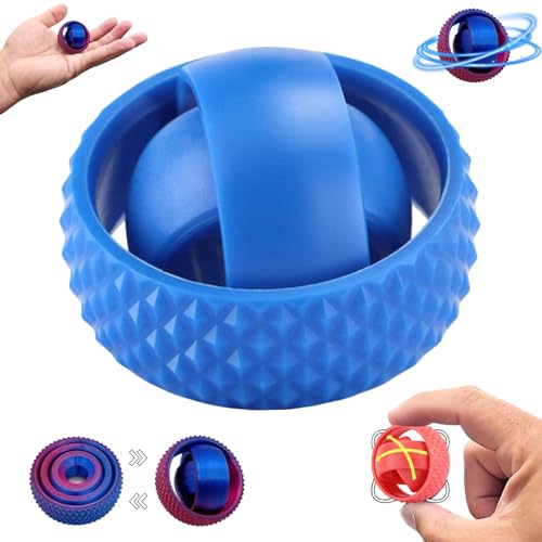 3D-Rotationsballspielzeug, 3D-Gedruckter Zahnradball, Rotations-Zappelspinnerspielzeug, Zahnradkugel-Spinnballspielzeug zur Stress- und Angstbewältigung, sensorische Bedürfnisse und Autismus (Blue) von Slipasikao