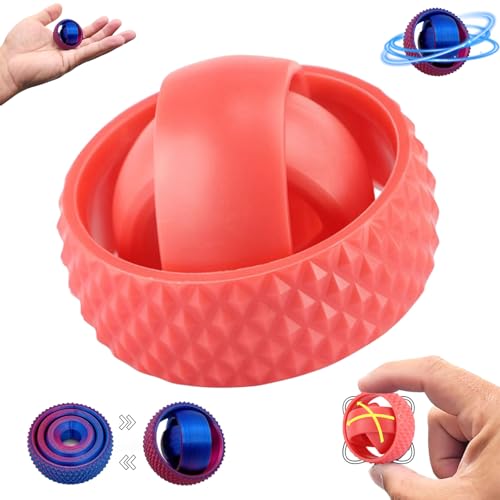 3D-Rotationsballspielzeug, 3D-Gedruckter Zahnradball, Rotations-Zappelspinnerspielzeug, Zahnradkugel-Spinnballspielzeug zur Stress- und Angstbewältigung, sensorische Bedürfnisse und Autismus (Red) von Slipasikao