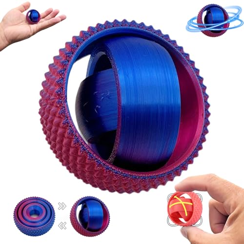 3D-Rotationsballspielzeug, 3D-Gedruckter Zahnradball, Rotations-Zappelspinnerspielzeug, Zahnradkugel-Spinnballspielzeug zur Stress- und Angstbewältigung, sensorische Bedürfnisse und Autismus (Purple) von Slipasikao