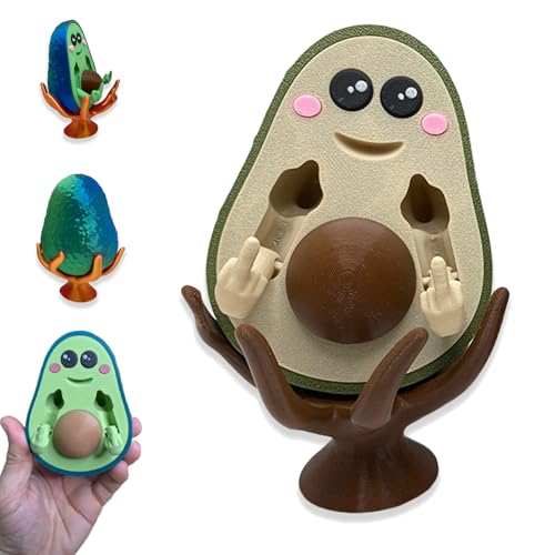 3D-gedrucktes „Fck-you-cado“, 3D-gedruckte „Bad Avocado“, 3D-gedruckte Figur, lustige Mittelfinger-Statue, verlängerter Mittelfinger, 3D-gedrucktes Avocado-Spielzeug für Ihre Freunde, Familie (#3) von Slipasikao