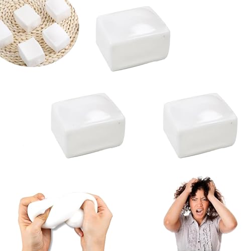 Elastisches Tofu-Bausteinspielzeug, weiches Tofu-Quetschspielzeug, Zappel-Quetschspielzeug, langsam zurückfedernde Stressabbaubälle, geeignet zur Linderung von Angstzuständen (3 PCS) von Slipasikao