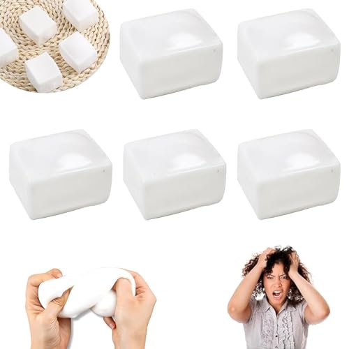Elastisches Tofu-Bausteinspielzeug, weiches Tofu-Quetschspielzeug, Zappel-Quetschspielzeug, langsam zurückfedernde Stressabbaubälle, geeignet zur Linderung von Angstzuständen (5 PCS) von Slipasikao