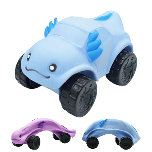 Knetbares, verformtes Lernspielzeugauto, Quetschgummispielzeugauto, Stretch-Squish-Fidget-Sensorikspielzeug, Stressabbau-Quetschspielzeugautos für Kinder und Erwachsene (Blauer Axolotl) von Slipasikao