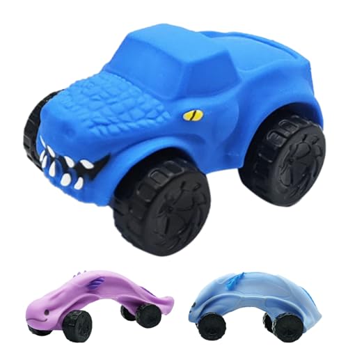 Knetbares, verformtes Lernspielzeugauto, Quetschgummispielzeugauto, Stretch-Squish-Fidget-Sensorikspielzeug, Stressabbau-Quetschspielzeugautos für Kinder und Erwachsene (Blauer Dinosaurier) von Slipasikao