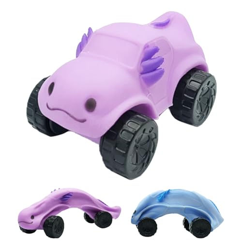 Knetbares, verformtes Lernspielzeugauto, Quetschgummispielzeugauto, Stretch-Squish-Fidget-Sensorikspielzeug, Stressabbau-Quetschspielzeugautos für Kinder und Erwachsene (Lila Axolotl) von Slipasikao