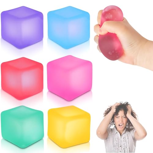 Stresswürfel, Netter Würfel, Zappel-Eiswürfel, Stressbälle, Stress-Eiswürfel, sensorisches Spielzeug, zur Linderung von Angstzuständen bei Autismus und ADHS, für Kinder und Erwachsene (6 PCS) von Slipasikao