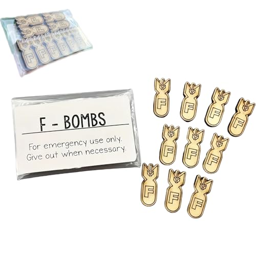 Tüte mit F-Bomben, Fucks to Give, My Last Fuck to Give, große oder kleine Tüte mit Fucks, hölzerne Fucks-Bomben-Verzierung, Fucks to Give-Gag-Geschenk für Freund, Geschenkset für Kollegen (1PCS) von Slipasikao