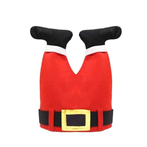 Weihnachtsmütze, singende tanzende Weihnachtsmannmütze, Plüschmütze mit Weihnachtsmannbeinen, Lange gestreifte Mütze, originelle Weihnachtsmütze für Weihnachtsfeiern (Santa Hat) von Slipasikao