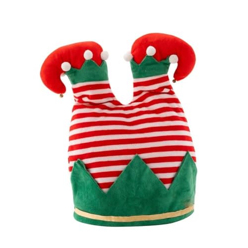 Weihnachtsmütze, singende tanzende Weihnachtsmannmütze, Plüschmütze mit Weihnachtsmannbeinen, Lange gestreifte Mütze, originelle Weihnachtsmütze für Weihnachtsfeiern (Striped Hat) von Slipasikao