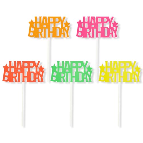 30 Stück Happy Birthday Tortendeko Cake Topper Geburtstag, Acryl Tortendeko Geburtstag Happy Birthday Cake Kuchendekoration Happy Birthday Cake Topper Für Babyparty Jubiläen Party Dekoration 5 Farben von Sliverdew