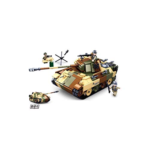 Sluban Klemmbausteine WWII - Mittlerer Deutscher Panzer [M38-B0859], Spielset, Klemmbausteine, Soldaten, mit Spielfigur, Army WWII, bunt, SL95719 von Sluban Klemmbausteine