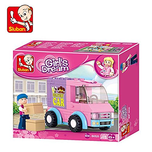 Lieferwagen (102 Teile) [M38-B0520], Spielset, Klemmbausteine, City, mit Spielfigur, Mädchenträume, Sluban SL95290 von Sluban Klemmbausteine