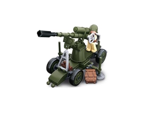 Sluban Klemmbausteine Sluban SL07124, WWII - Mini-Bauset Geschütz (77 Teile)[M38-B0678C], Spielset, Klemmbausteine, Soldaten, mit Spielfigur, Army WWII, bunt, 4 Jahre von Sluban Klemmbausteine