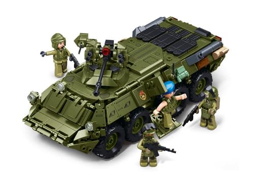 Sluban BTR-80AS IFV Militärfahrzeug Modellbausatz, 1/35 Maßstab, 619 Teile, 22,3 cm, 2-in-1 Modell Sluban BTR-80AS IFV Militärfahrzeug Modellbausatz, 1/35 Maßstab, 619 Teile, 22,3 cm, 2-in-1 Modell von Sluban