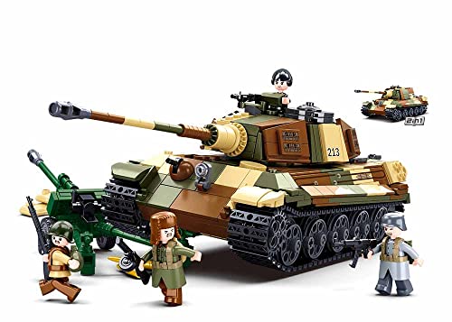 Sluban Klemmbausteine Army (Battle of Budapest) - The King Tiger Heavy Tank/Tiger Hunting Heavy Tank 2 IN 1 930pcs, Multi Colour, M38-B0980 von Sluban Klemmbausteine