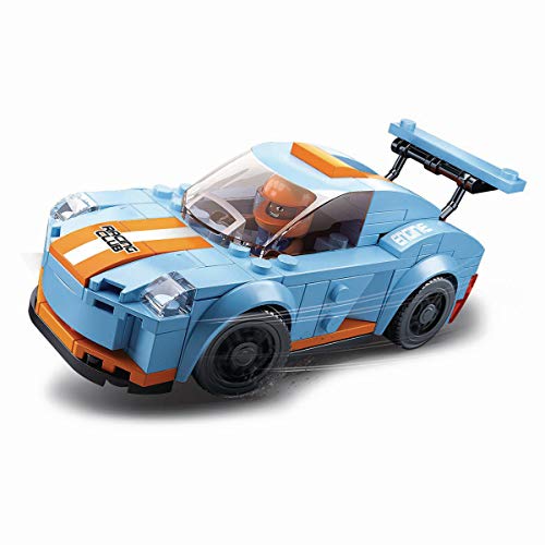 Sluban Klemmbausteine SL95503, Rennwagen Leopard (148 Teile) [M38-B0633A], Spielset, Klemmbausteine, Rennauto, mit Spielfigur, Car Club von Sluban