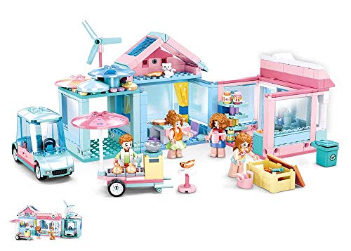 Sluban Klemmbausteine SL95692, Unser neues Zuhause (410 Teile) [M38-B0822], Spielset , Klemmbausteine, City, mit Spielfigur, Mädchenträume, bunt von Sluban