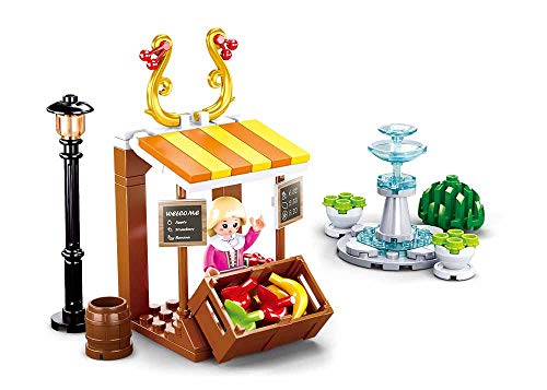 Sluban Klemmbausteine SL95730, Obststand, 99 Teile, M38 B0870, Spielset, Klemmbausteine, City, mit Spielfigur, Mädchenträume, Bunt von Sluban