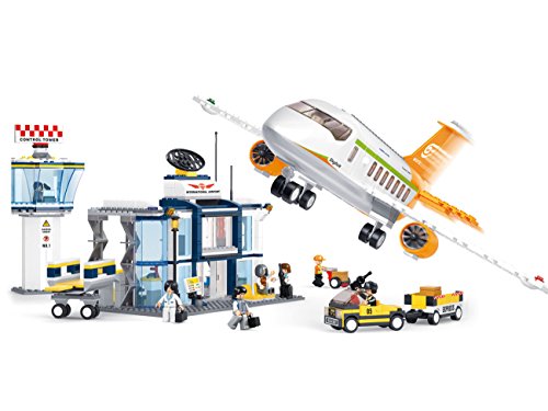 Sluban M38-B0367 Airport Building Bricks Set M38-B0367-Baukasten-Luffahrt-Flughafen, Mehrfarbig von Sluban