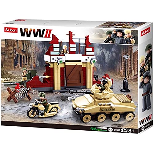 WWII - Kampf um Stalingrad (479 Teile), Spielset, Steckbausteine, mit Spielfigur, für Kinder ab 4 Jahren von Sluban Klemmbausteine