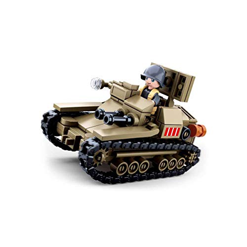 Sluban Klemmbausteine M38-B0709 SL95579, WWII - Leichter Ital. Panzer, Für Kinder ab 4 Jahren, (182 Teile) [B0709], Spielset , Klemmbausteine, Soldaten, mit Spielfigur, Army WWII von Sluban Klemmbausteine