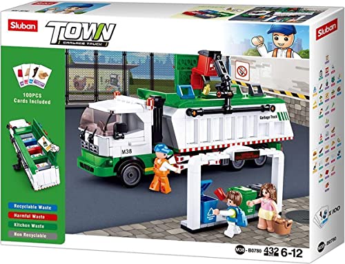 Sluban Town Series – Müllwagen-Bausteine, 432 Teile mit 3 Minifiguren, ab 6 Jahren von Sluban