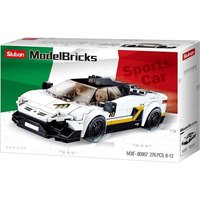 Sluban M38-B0957 - Model Bricks, SportsCar, Italienischer Sportwagen, weiß, Bausatz, Klemmbausteine von Sluban