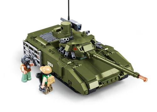 Sluban Militärisches Spielzeug-Panzer Set, 24,8 cm, mit 2 Minifiguren und Zubehör, Grün, M38-B1253 Sluban Militärisches Spielzeug-Panzer Set, 24,8 cm, mit 2 Minifiguren und Zubehör, Grün, M38-B1253 von Sluban