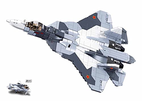 SLUBAN ModelBricks - Su - 57 Fighter 2-IN-1 893PCS, Multi Colour, M38-B0986 von Sluban