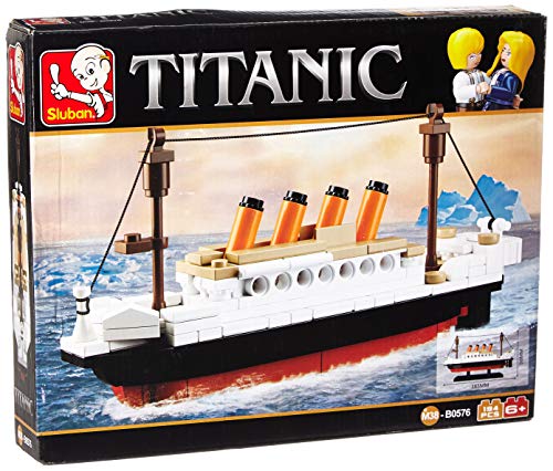 Sluban Klemmbausteine SlubanM38-B0576 SL95336, Kleiner Bausatz (194 Teile) [M38-B0576], Spielset, Klemmbausteine, Schifffahrt, mit Spielfigur, Titanic, bunt von Sluban