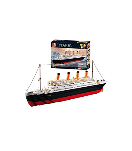 Sluban Klemmbausteine Sluban SL95337, Großer Bausatz (1012 Teile) [M38-B0577], Spielset, Klemmbausteine, Schifffahrt, mit Spielfigur, Titanic, Mehrfarbig von Sluban Klemmbausteine