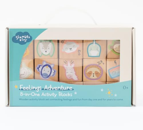 Slumberkins Feelings Adventure Activity Blocks – frühes emotionales Lernspiel für Familien – inklusive 15 Aktivitätsblöcken, Aktivitätsanleitung, Reisebox und Aufbewahrungstasche von Slumberkins