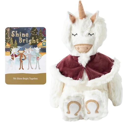 Slumberkins Shine Bright Unicorn Kin + Affirmationskarte - Fördert positives Selbstwertgefühl, Authentizität & Gemeinschaft - Holiday SEL Spielzeug für Jungen und Mädchen von Slumberkins