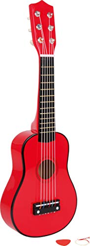 small foot Kindergitarre, rot aus Holz, Musikinstrument für Kinder, inkl. Plektron, ab 3 Jahren, 3306 von Small Foot