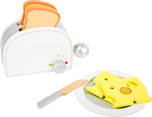 small foot Frühstücks-Set "Kinderküche" aus Holz, inklusive Toaster mit Hebelfunktion, für Kinder ab 3 Jahren, 10594 von Small Foot