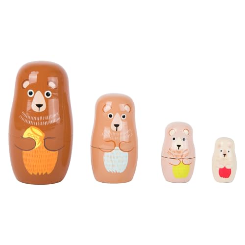 Small Foot Matrjoschka Bärenfiguren aus Holz, Motorikspiel für Kinder ab 3 Jahren, in 4 verschiedenen Größen, 10621 von Small Foot